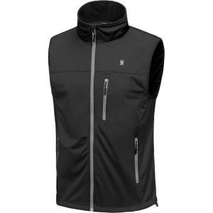 imageLittle Donkey Andy Mens Softshell Vest Lightweight Golf Vest Windproof Sleeveless Cycling Jacket for Running HikingPure Black