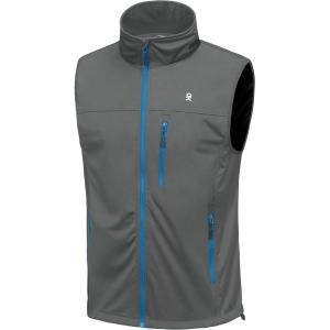 imageLittle Donkey Andy Mens Softshell Vest Lightweight Golf Vest Windproof Sleeveless Cycling Jacket for Running HikingPure Grey