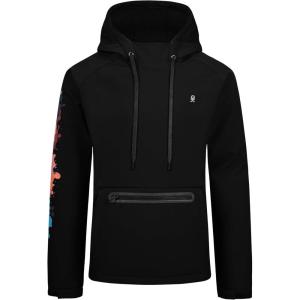 imageLittle Donkey Andy Mens Water Repellent Hoodies with Fleece Lined Thermal Pullover Hooded Sweatshirt UPF50Black