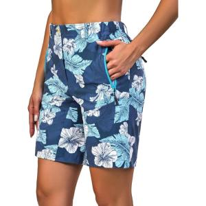 imageLittle Donkey Andy Womens Stretch Quick Dry Shorts for Hiking Camping TravelBlue Leaf