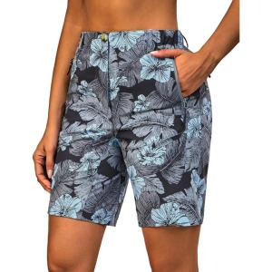 imageLittle Donkey Andy Womens Stretch Quick Dry Shorts for Hiking Camping TravelGrey Leaf