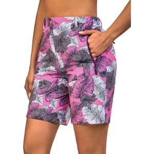 imageLittle Donkey Andy Womens Stretch Quick Dry Shorts for Hiking Camping TravelPurple Leaf