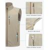 imageLittle Donkey Andy Mens Quick Dry Vest Sleeveless Summer Stretchy Windproof Jacket for Golfing Cycling RunningLight Khaki
