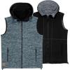 imageLittle Donkey Andy Mens Reversible Fleece Vest Lightweight Warm Sleeveless Jacket with Hood for Hiking Walking TravelBlue Grey Heather