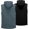 imageLittle Donkey Andy Mens Reversible Fleece Vest Lightweight Warm Sleeveless Jacket with Hood for Hiking Walking TravelBlue Grey Heather