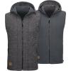 imageLittle Donkey Andy Mens Reversible Fleece Vest Lightweight Warm Sleeveless Jacket with Hood for Hiking Walking TravelCharcoal Gray HeatherLava Smoke