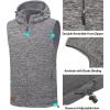 imageLittle Donkey Andy Mens Reversible Fleece Vest Lightweight Warm Sleeveless Jacket with Hood for Hiking Walking TravelGrey Heather