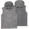 imageLittle Donkey Andy Mens Reversible Fleece Vest Lightweight Warm Sleeveless Jacket with Hood for Hiking Walking TravelGrey Heather