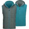 imageLittle Donkey Andy Mens Reversible Fleece Vest Lightweight Warm Sleeveless Jacket with Hood for Hiking Walking TravelMallard Green HeatherHarbor Blue