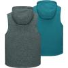 imageLittle Donkey Andy Mens Reversible Fleece Vest Lightweight Warm Sleeveless Jacket with Hood for Hiking Walking TravelMallard Green HeatherHarbor Blue