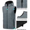 imageLittle Donkey Andy Mens Reversible Fleece Vest Lightweight Warm Sleeveless Jacket with Hood for Hiking Walking TravelMonument HeatherBlack