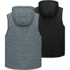 imageLittle Donkey Andy Mens Reversible Fleece Vest Lightweight Warm Sleeveless Jacket with Hood for Hiking Walking TravelMonument HeatherBlack