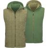 imageLittle Donkey Andy Mens Reversible Fleece Vest Lightweight Warm Sleeveless Jacket with Hood for Hiking Walking TravelOlive Green HeatherOlive Green