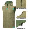 imageLittle Donkey Andy Mens Reversible Fleece Vest Lightweight Warm Sleeveless Jacket with Hood for Hiking Walking TravelOlive Green HeatherOlive Green