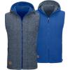 imageLittle Donkey Andy Mens Reversible Fleece Vest Lightweight Warm Sleeveless Jacket with Hood for Hiking Walking TravelTrue Navy HeatherLapis Blue