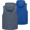 imageLittle Donkey Andy Mens Reversible Fleece Vest Lightweight Warm Sleeveless Jacket with Hood for Hiking Walking TravelTrue Navy HeatherLapis Blue