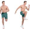 imageLittle Donkey Andy Mens Workout Running Shorts Lightweight Athletic Shorts Quick Dry Breathable Shorts with Mesh LinerGreenblue Slate