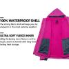 imageLittle Donkey Andy Womens 3 in 1 Winter Ski Jacket Warm Fleece Liner Jacket Waterproof Windproof Snow Coat ampamp Detachable HoodRoseGrey