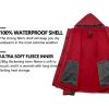 imageLittle Donkey Andy Womens 3 in 1 Winter Ski Jacket Warm Fleece Liner Jacket Waterproof Windproof Snow Coat ampamp Detachable HoodTango RedBlack