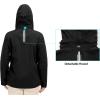 imageLittle Donkey Andy Womens Waterproof Rain Jacket Breathable Windbreaker Outdoor Rain Coat with Detachable HoodBlack