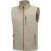 imageLittle Donkey Andy Mens Quick Dry Vest Sleeveless Summer Stretchy Windproof Jacket for Golfing Cycling RunningLight Khaki