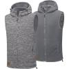 imageLittle Donkey Andy Mens Reversible Fleece Vest Lightweight Warm Sleeveless Jacket with Hood for Hiking Walking TravelGrey Heather