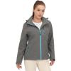 imageLittle Donkey Andy Womens Waterproof Rain Jacket Breathable Windbreaker Outdoor Rain Coat with Detachable HoodGrey