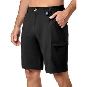 imageLittle Donkey Andy Mens 10 Inch Quick Dry Cargo Shorts Stretch Lightweight Outdoor Hiking Shorts UPF 50Black