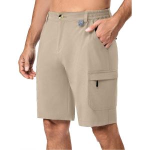 imageLittle Donkey Andy Mens 10 Inch Quick Dry Cargo Shorts Stretch Lightweight Outdoor Hiking Shorts UPF 50Dark Khaki
