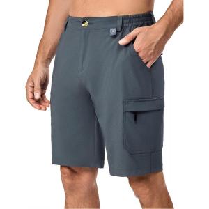 imageLittle Donkey Andy Mens 10 Inch Quick Dry Cargo Shorts Stretch Lightweight Outdoor Hiking Shorts UPF 50Grey