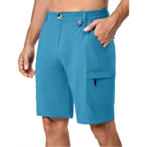 imageLittle Donkey Andy Mens 10 Inch Quick Dry Cargo Shorts Stretch Lightweight Outdoor Hiking Shorts UPF 50Horizon Blue