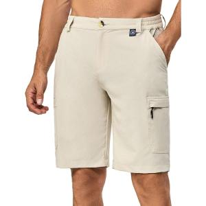 imageLittle Donkey Andy Mens 10 Inch Quick Dry Cargo Shorts Stretch Lightweight Outdoor Hiking Shorts UPF 50Khaki