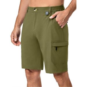 imageLittle Donkey Andy Mens 10 Inch Quick Dry Cargo Shorts Stretch Lightweight Outdoor Hiking Shorts UPF 50Olive