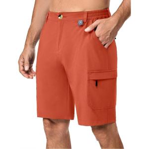 imageLittle Donkey Andy Mens 10 Inch Quick Dry Cargo Shorts Stretch Lightweight Outdoor Hiking Shorts UPF 50Orange