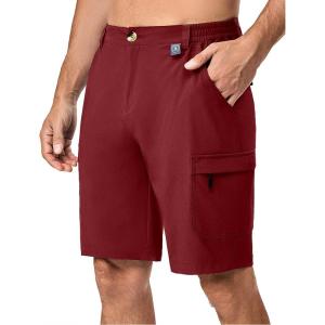 imageLittle Donkey Andy Mens 10 Inch Quick Dry Cargo Shorts Stretch Lightweight Outdoor Hiking Shorts UPF 50Red
