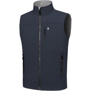 imageLittle Donkey Andy Mens Lightweight Golf Vest Warm Fleece Lining Hiking Vests Zip Up Sleeveless Outerwear JacketBlack Heather
