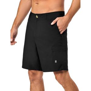 imageLittle Donkey Andy Mens Quick Dry Shorts Lightweight Bermuda with Pockets for Golf Hiking Camping TravelB Black
