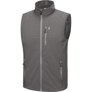 imageLittle Donkey Andy Mens Quick Dry Vest Sleeveless Summer Stretchy Windproof Jacket for Golfing Cycling RunningGrey