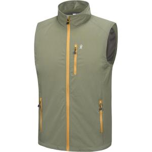 imageLittle Donkey Andy Mens Quick Dry Vest Sleeveless Summer Stretchy Windproof Jacket for Golfing Cycling RunningLaurel Oak