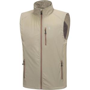 imageLittle Donkey Andy Mens Quick Dry Vest Sleeveless Summer Stretchy Windproof Jacket for Golfing Cycling RunningLight Khaki