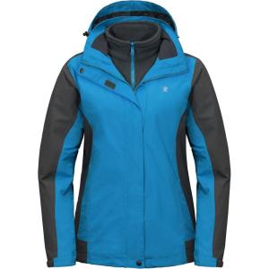 imageLittle Donkey Andy Womens 3 in 1 Winter Ski Jacket Warm Fleece Liner Jacket Waterproof Windproof Snow Coat ampamp Detachable HoodGrayBlue