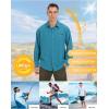imageLittle Donkey Andy Mens UPF 50 UV Protection Shirt Breathable Long Sleeve Fishing Hiking Shirts Quick DryFjord Blue