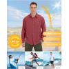 imageLittle Donkey Andy Mens UPF 50 UV Protection Shirt Breathable Long Sleeve Fishing Hiking Shirts Quick DryRacing Red