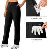 imageLittle Donkey Andy Womens Golf Pants Stretch Quick Dry Lightweight Straight Leg Business Casual Slacks with PocketsAblack