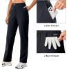 imageLittle Donkey Andy Womens Golf Pants Stretch Quick Dry Lightweight Straight Leg Business Casual Slacks with PocketsAdeep Black