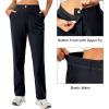 imageLittle Donkey Andy Womens Golf Pants Stretch Quick Dry Lightweight Straight Leg Business Casual Slacks with PocketsAdeep Black