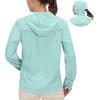 imageLittle Donkey Andy Womens Hoodie Long Sleeve Shirt UPF 50 Sun Protection Outdoor Quick Dry Fishing Hiking ShirtsHood Ice Green