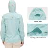 imageLittle Donkey Andy Womens Hoodie Long Sleeve Shirt UPF 50 Sun Protection Outdoor Quick Dry Fishing Hiking ShirtsHood Light Blue