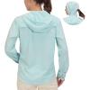 imageLittle Donkey Andy Womens Hoodie Long Sleeve Shirt UPF 50 Sun Protection Outdoor Quick Dry Fishing Hiking ShirtsHood Light Blue