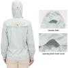 imageLittle Donkey Andy Womens Hoodie Long Sleeve Shirt UPF 50 Sun Protection Outdoor Quick Dry Fishing Hiking ShirtsHood Light Gray